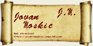 Jovan Moskić vizit kartica